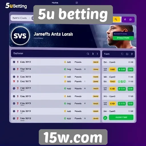 Interface do usuário do site 5u betting em detalhes